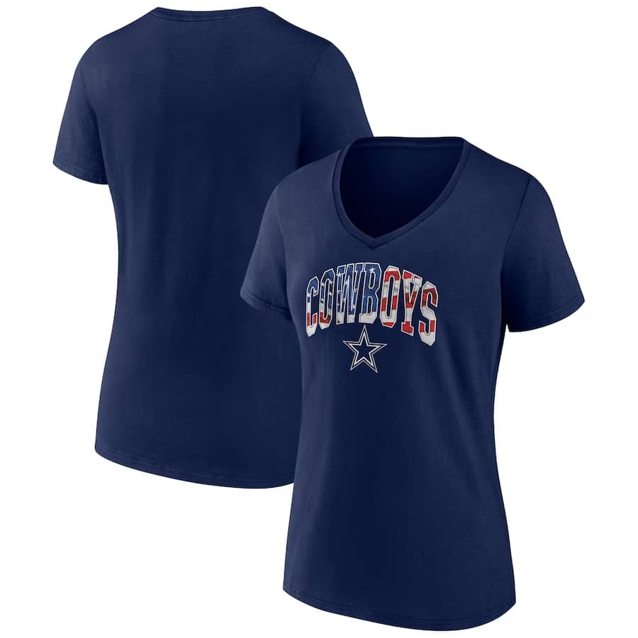 New Era Women's Dallas Cowboys Twist Front Navy T-Shirt