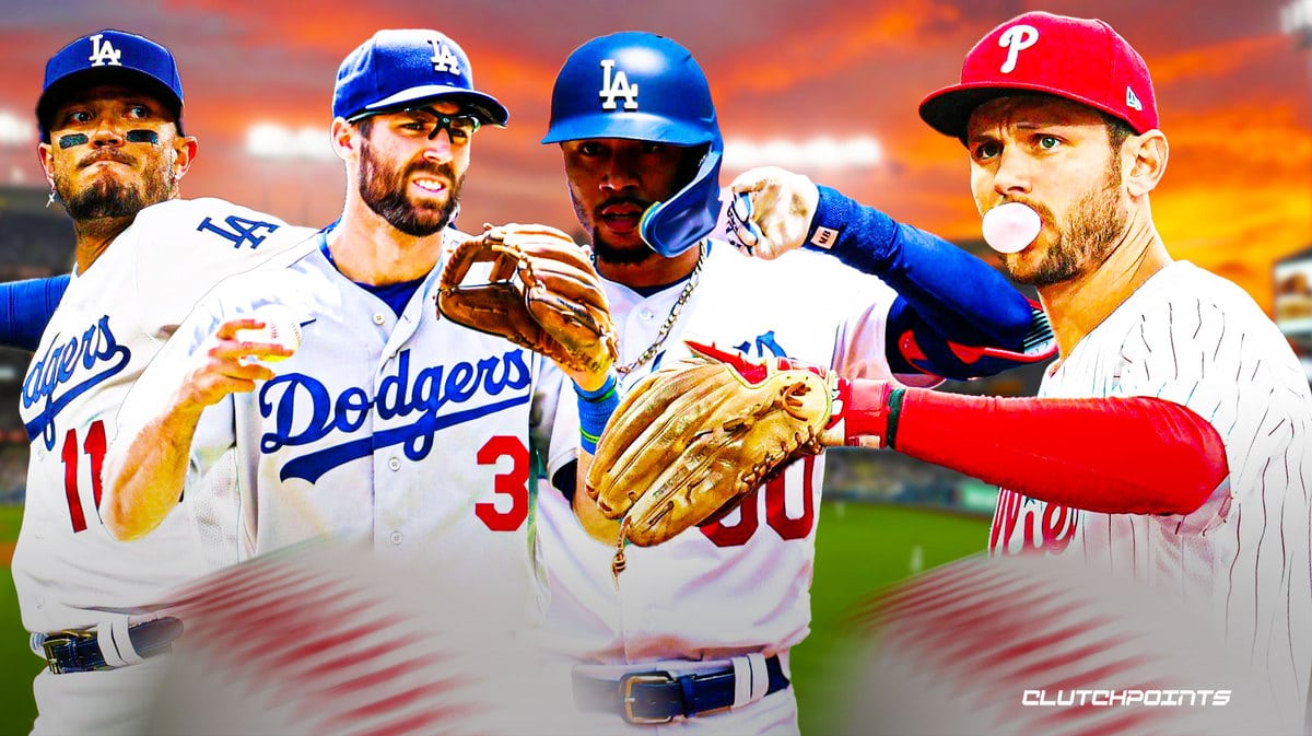 Trea Turner, Dodgers shortstop, Mookie Betts, Chris Taylor, Miguel Rojas