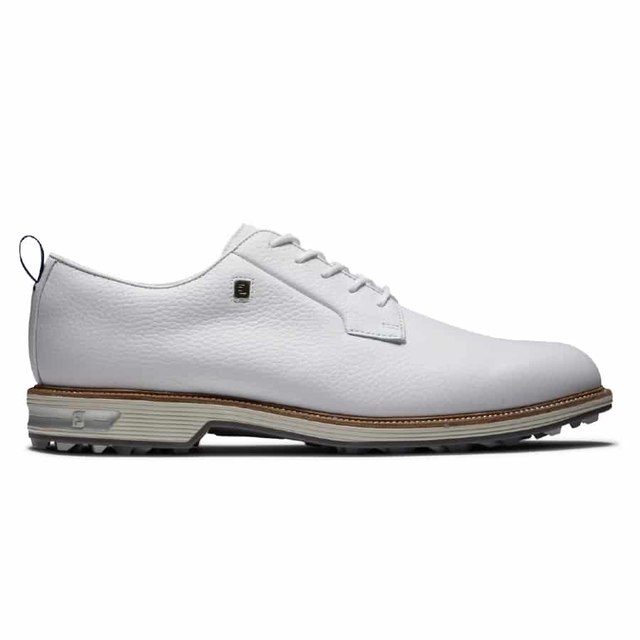 FootJoy premiere series field spikeless - White color shoe on a white background.