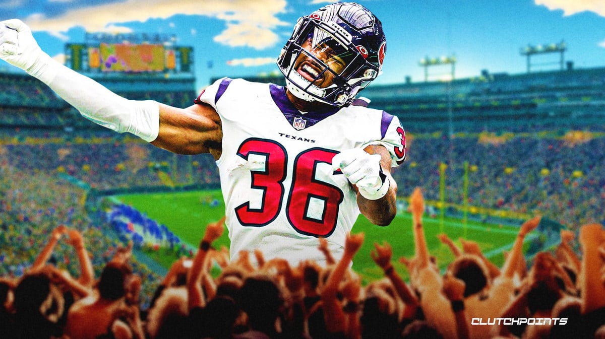 Houston Texans safety Jonathan Owens (36) warms up before an NFL