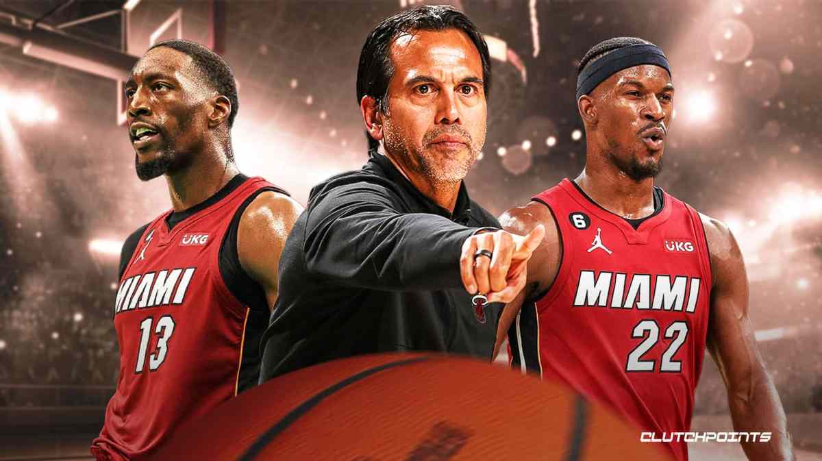 Bam Adebayo, Jimmy Butler, Erik Spoelstra, Miami Heat