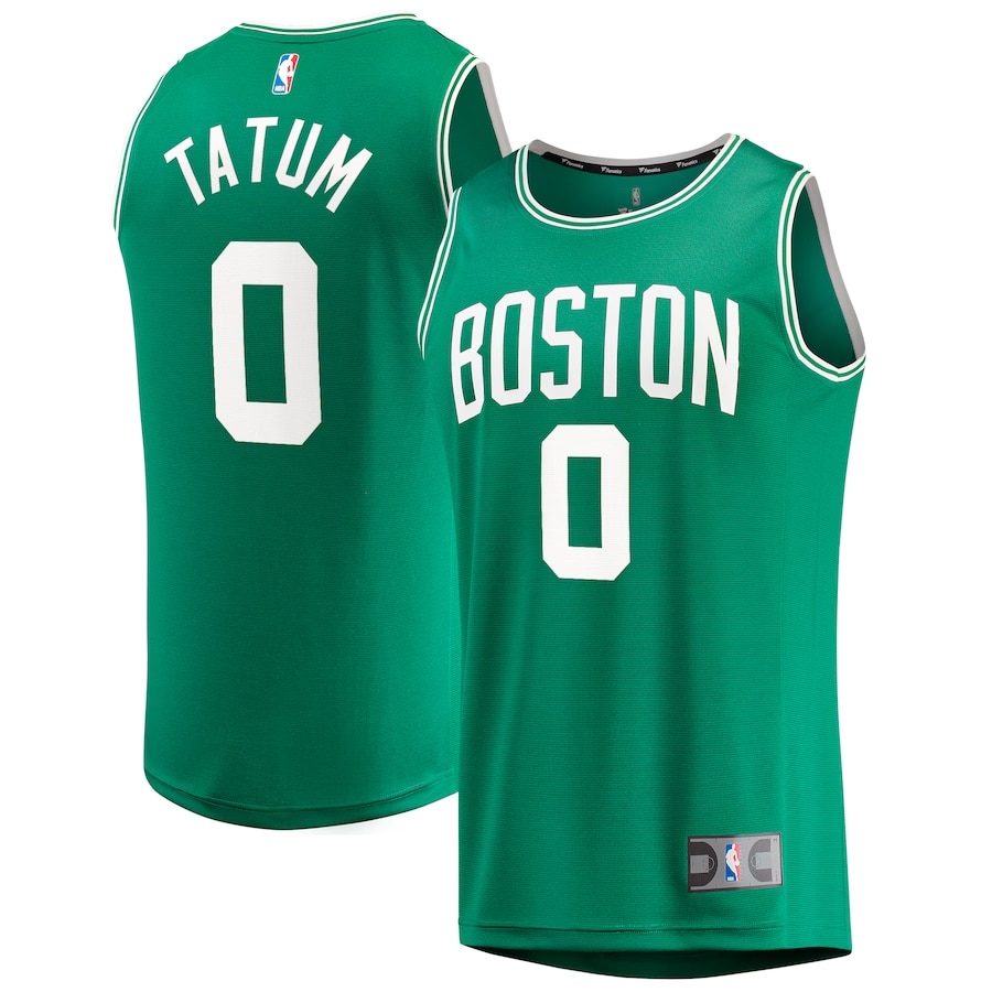 Jayson Tatum Celtics big & tall jersey icon edition - Kelly green color on a white background.