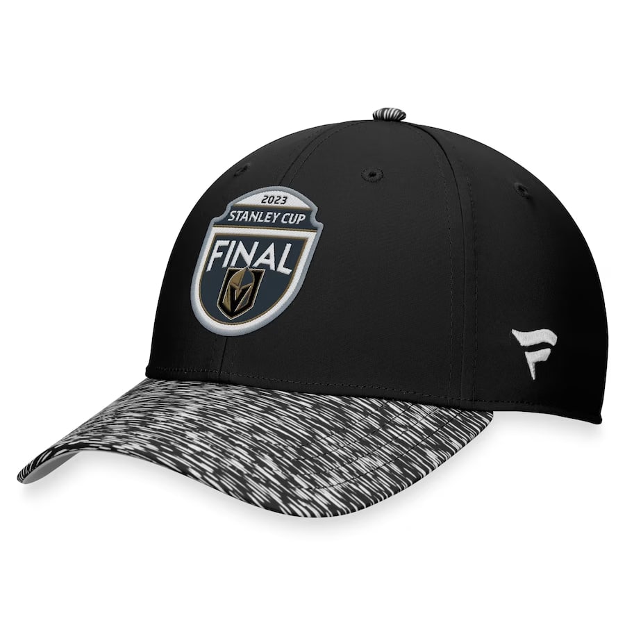 Knights '23 Stanley Cup Final locker room hat - Black colored on a white background.