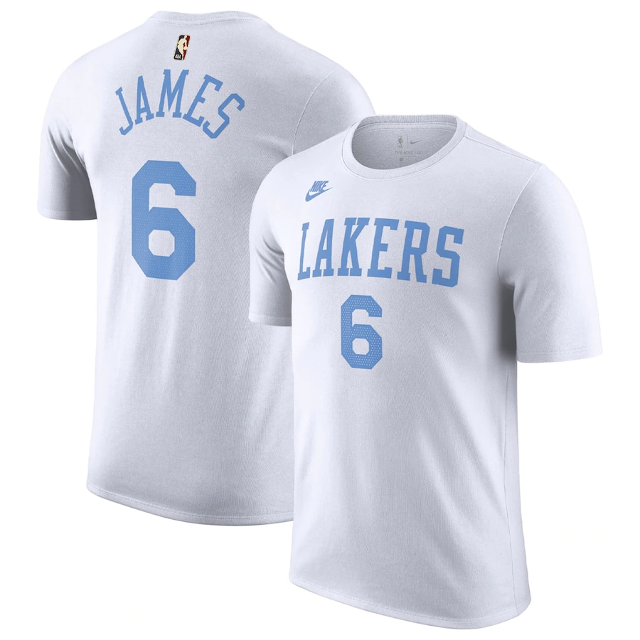 LeBron James Nike 22-23 Classic Edition T-Shirt - White colorway on a white background.