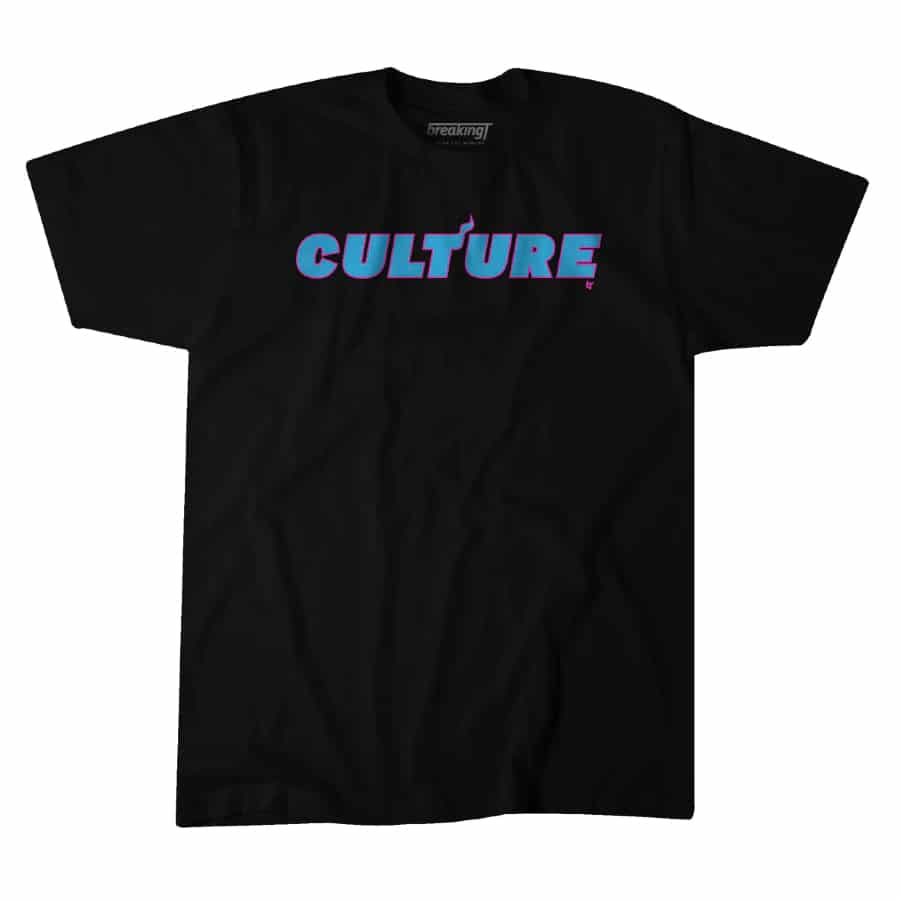 Miami: Culture t-shirt - Black colorway on a white background.