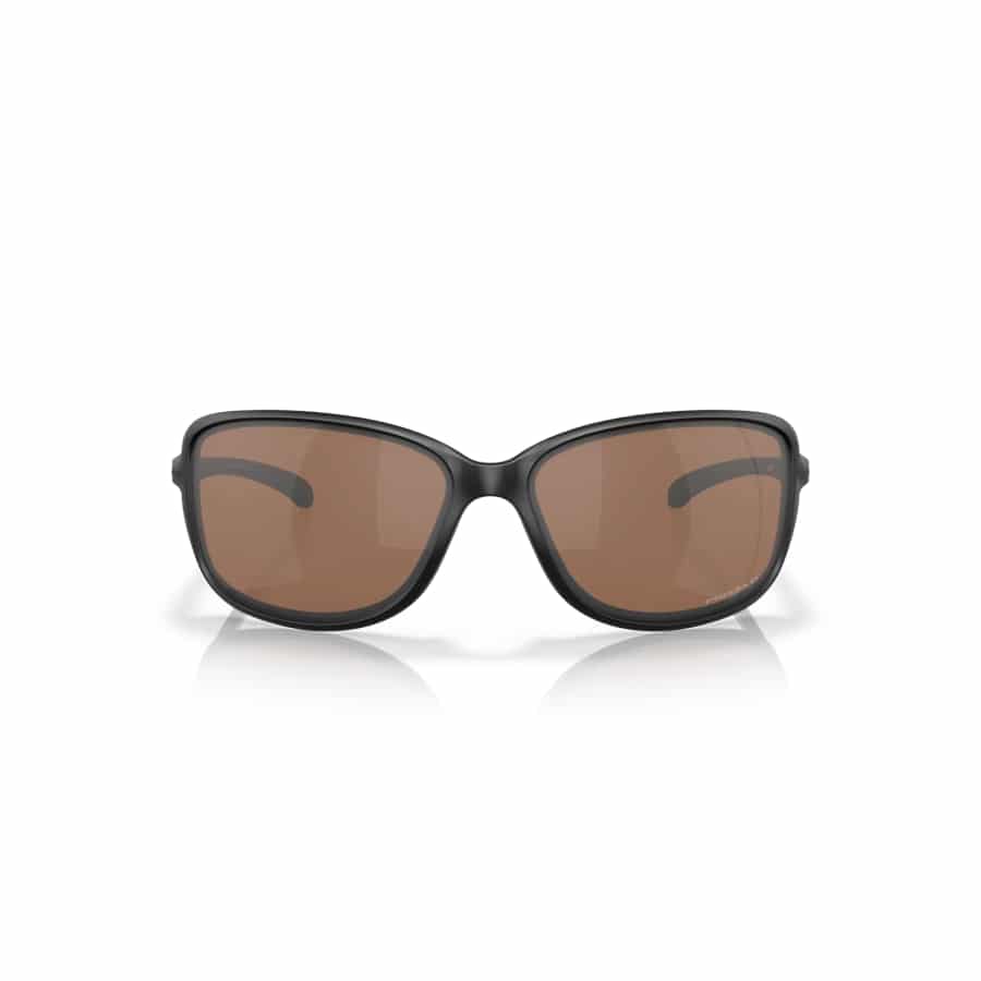 Oakley Unisex Cohort polarized sunglasses - Tungsten/Matte black colorway on a white background.