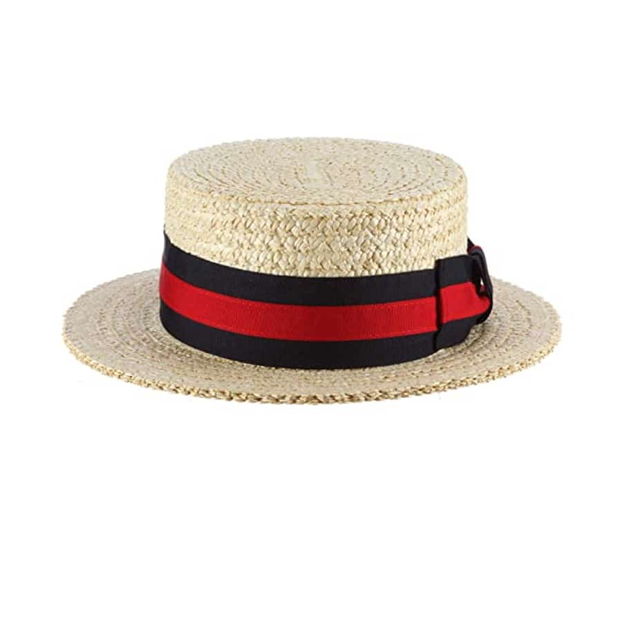 Scala Men's Dress Straw Laichow Braid Boater Hat on a white background.
