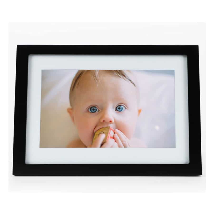 Skylight Frame - 10 inch WiFi digital picture frame (Black) colorway on a white background.