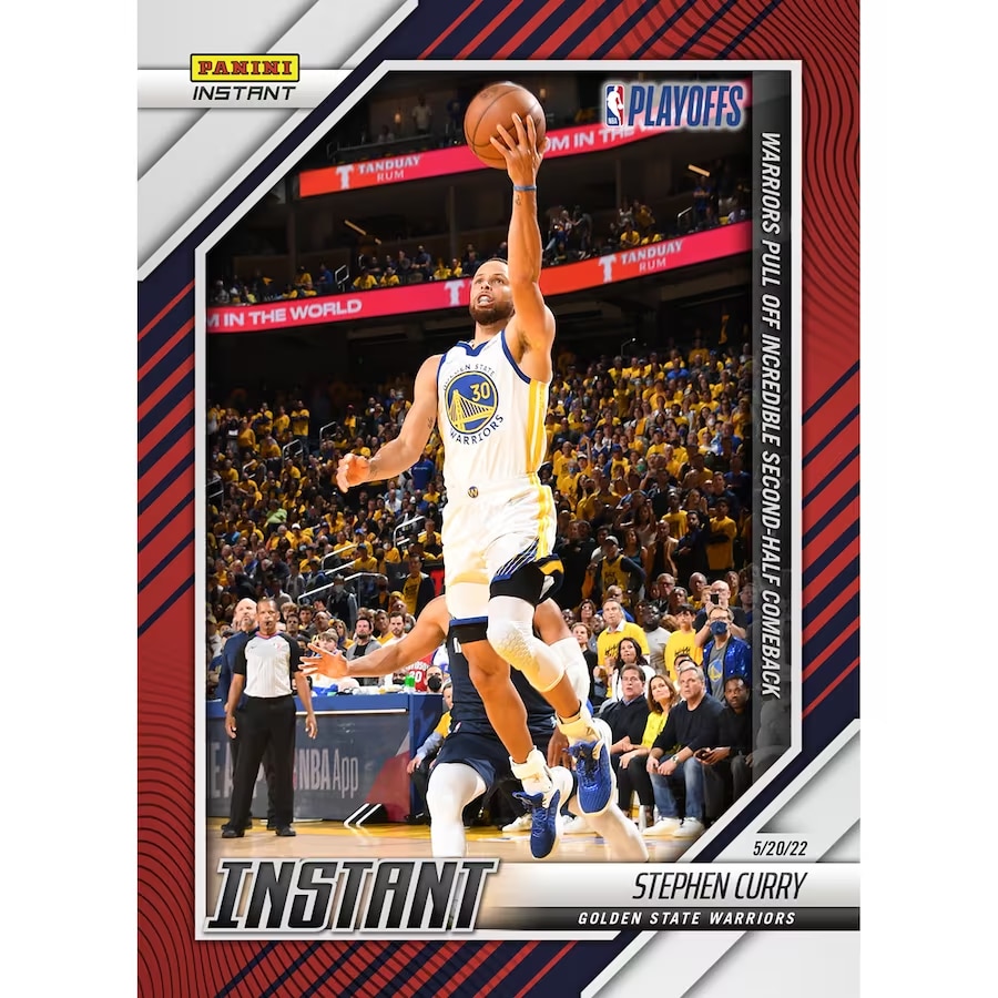 Stephen Curry Comeback Single Trading Card - Limited Edition on a white background.