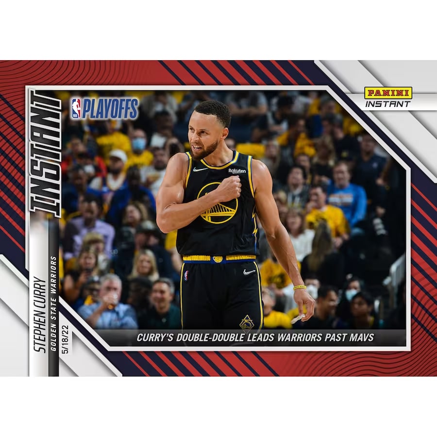 Stephen Curry Panini Instant Curry Trading Card - Limited Edition of 99 on a white background.