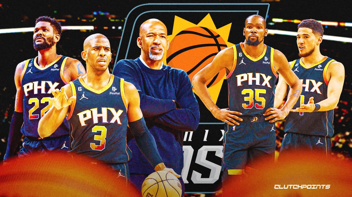 Monty Williams, Kevin Durant, Devin Booker, Deandre Ayton, Chris Paul