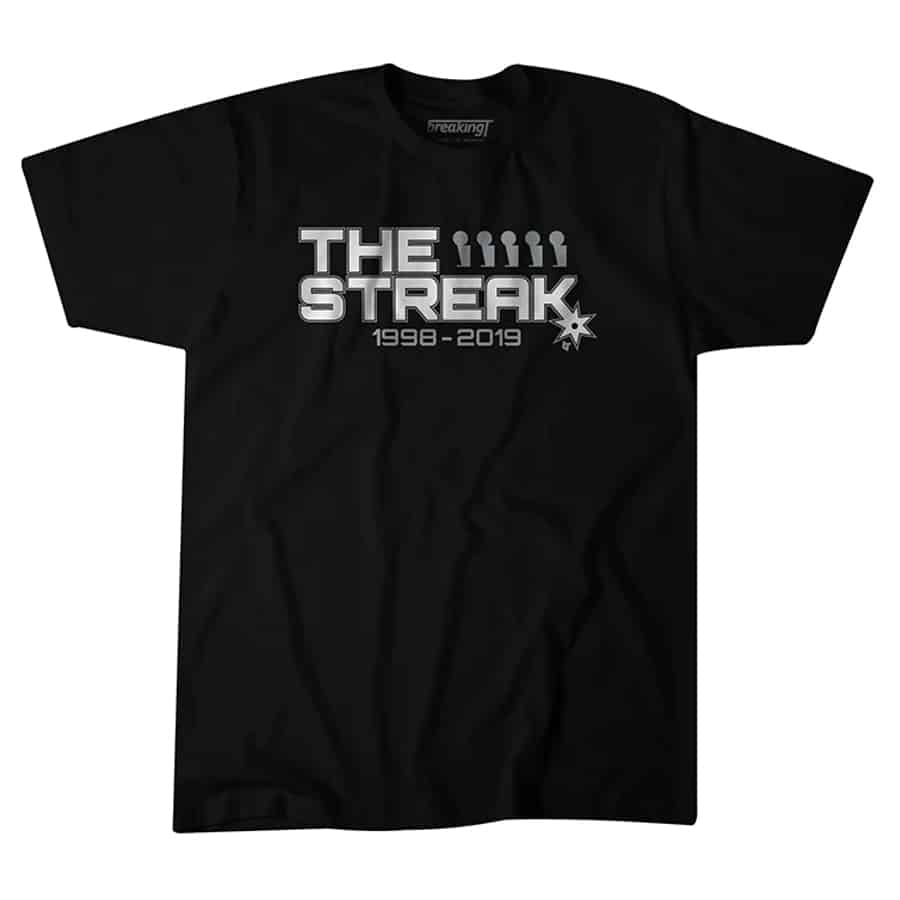 The Streak t-shirt - black colored on a white background.