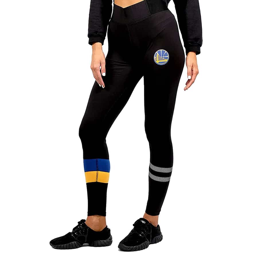 Ultra Game Warriors Women's Leggings Fitness Sport Yoga Active Pants in black colorway on a white background.