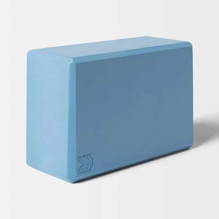 Yoga Block Sky Blue - All in Motion brand on a grey background. 