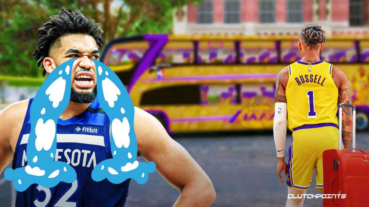 karl-anthony towns, d'angelo russell, lakers, timberwolves, karl-anthony towns d'angelo russell