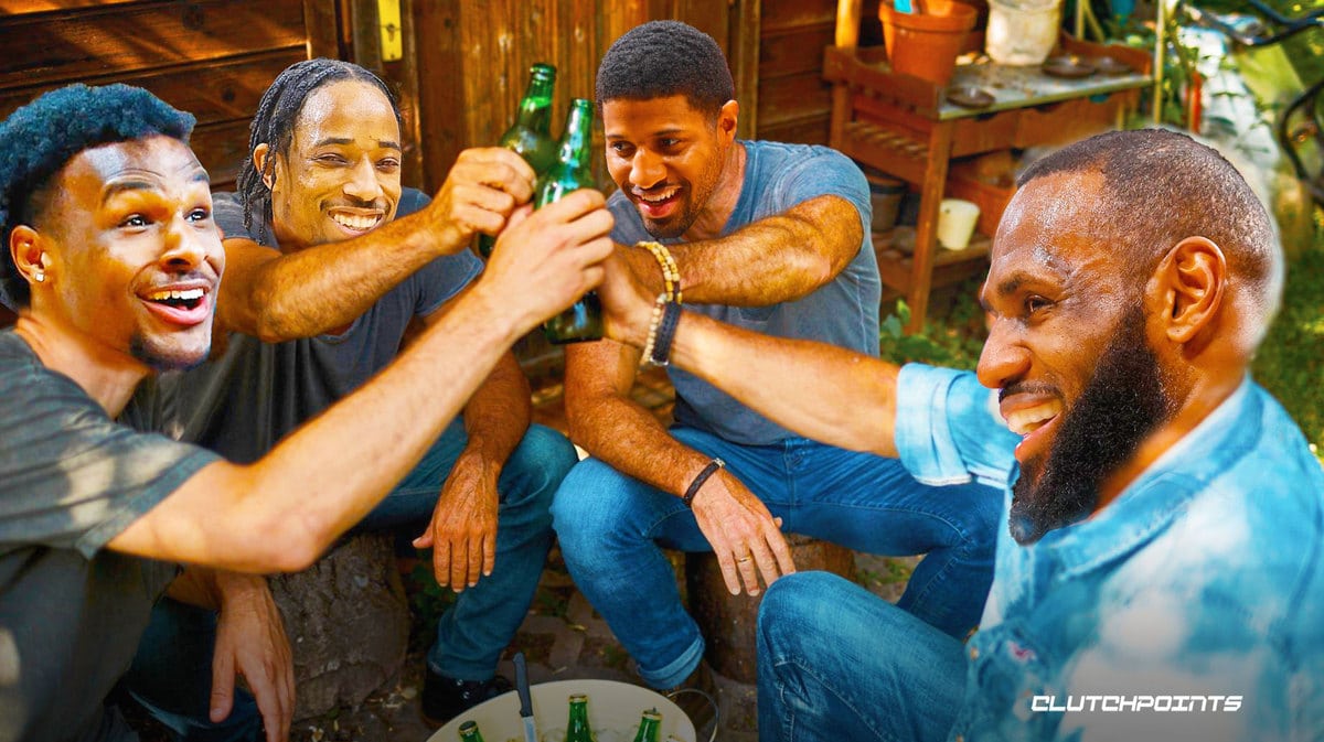 Bronny James, DeMar DeRozan, Paul George, LeBron James