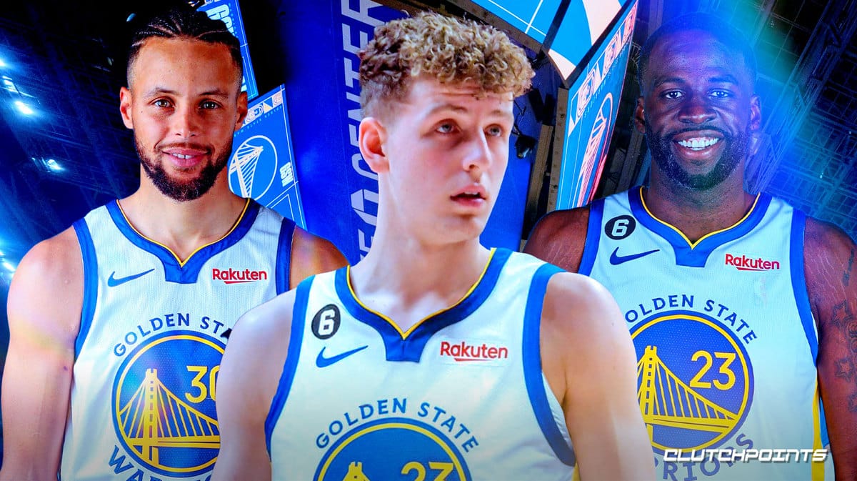 Stephen Curry, Brandin Podziemski, Draymond Green, Warriors