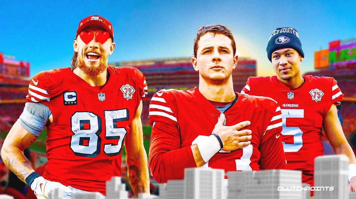Brock Purdy, Trey Lance, George Kittle, 49ers