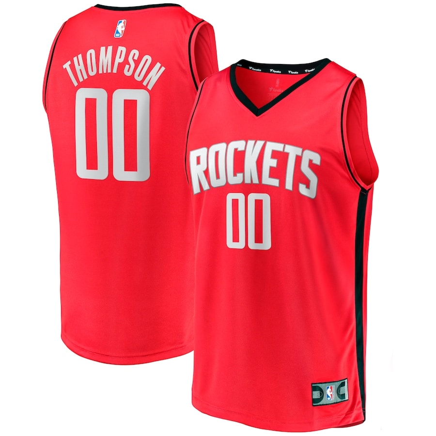 Amen Thompson Houston Rockets '23 NBA Draft jersey icon edition - Red colored on a white background.