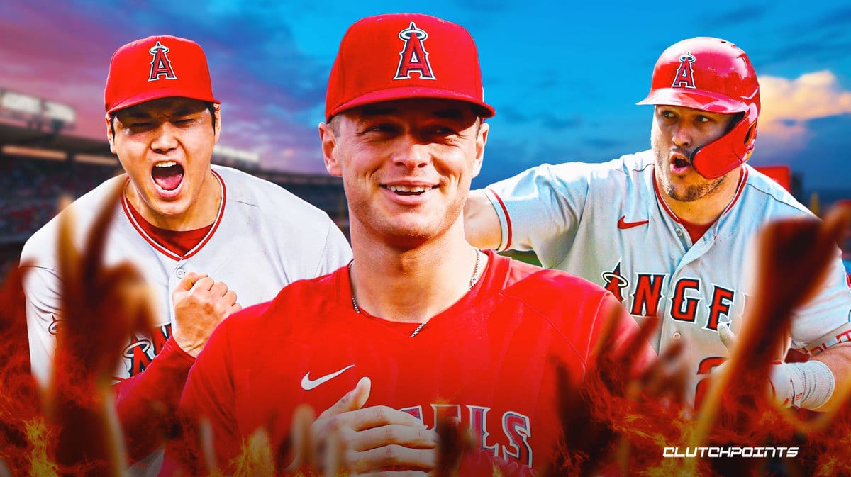 Mike Trout, Shohei Ohtani, Logan O'Hoppe, Los Angeles Angels
