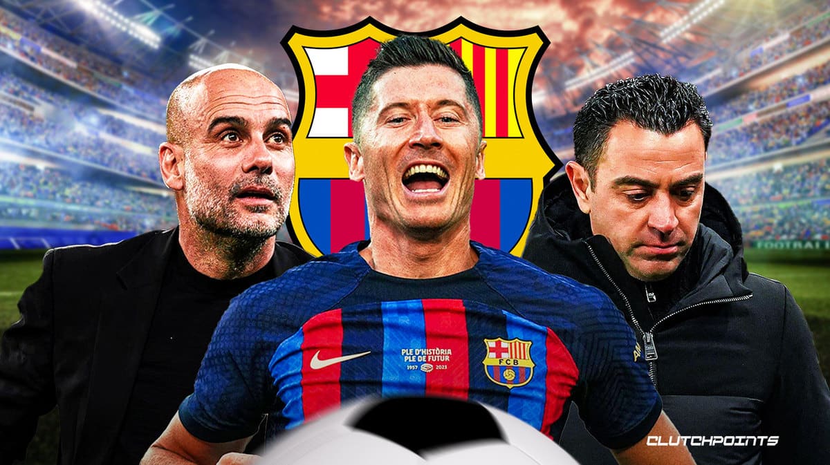 Robert Lewandowski, Xavi, Pep Guardiola, Barcelona