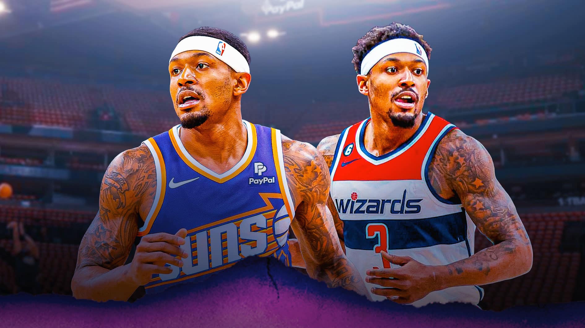 Bradley Beal playing for the Suns and the Wizards.
