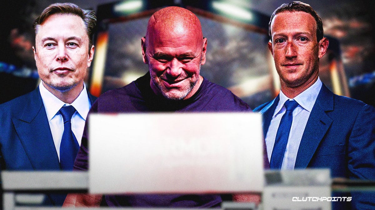 Elon Musk, Dana White, Mark Zuckerberg, Octagon, weight scale