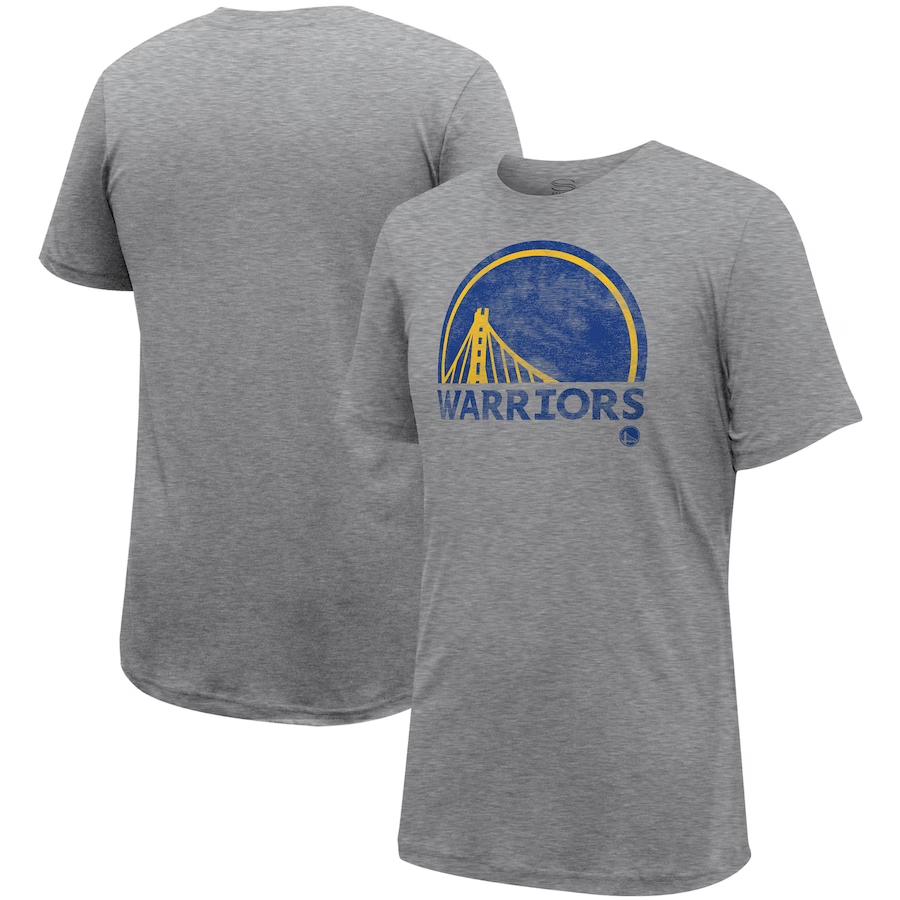 Golden State Warriors unisex hometown t-shirt - Heather gray on a white background.