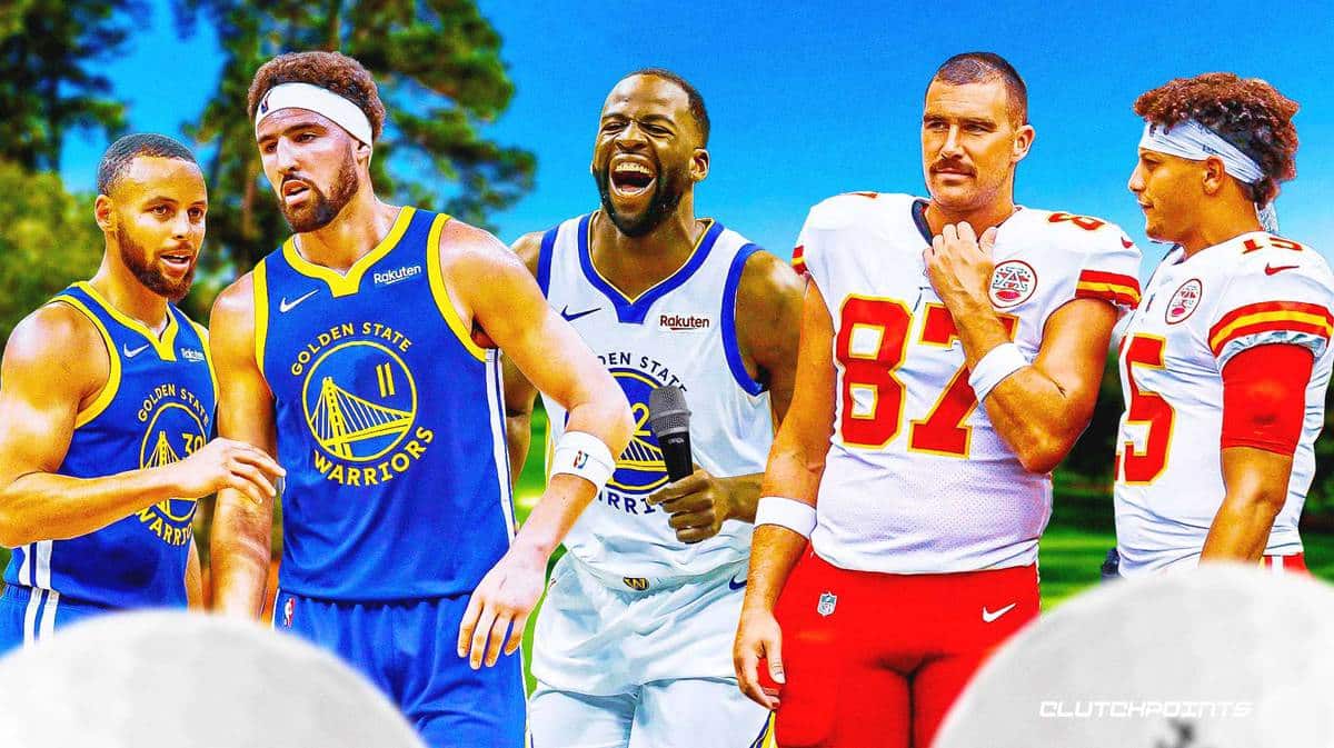 Klay Thompson, Stephen Curry, Patrick Mahomes, Travis Kelce, Draymond Green, The Match 2023