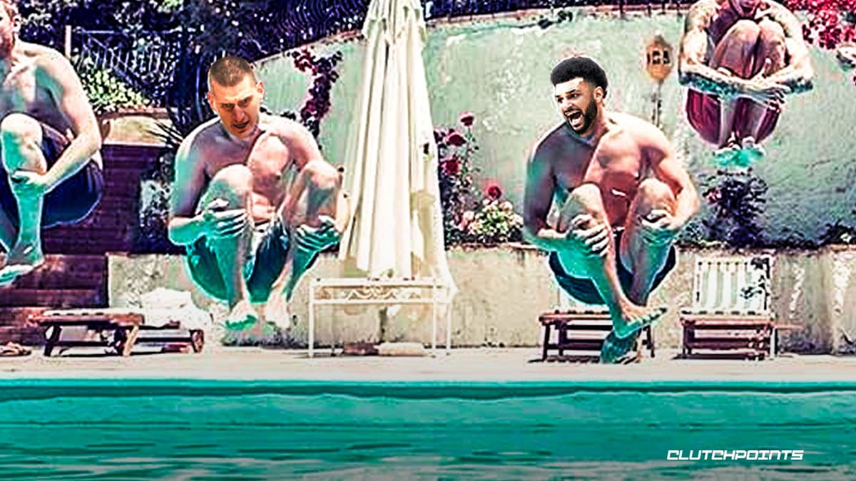 Nikola Jokic, Jamal Murray, Nuggets, NBA Finals, championship, Ball Arena pool
