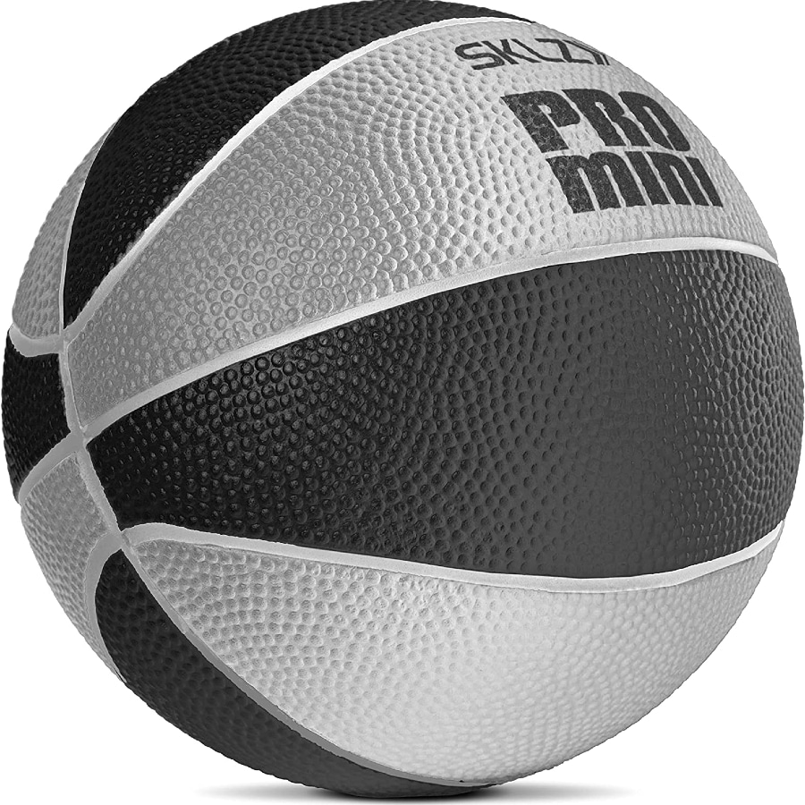 SKLZ Pro mini hoop 5-inch foam basketball - Black/Gray colorway on a white background.