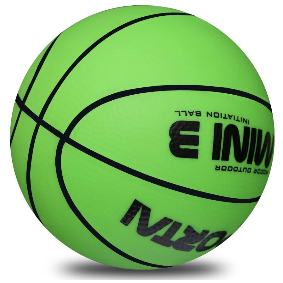 Stylife 5-inch mini basketball - Lime green color on a white background.