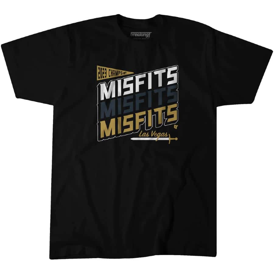 Vegas misfits champs t-shirt - Black colored on a white background.