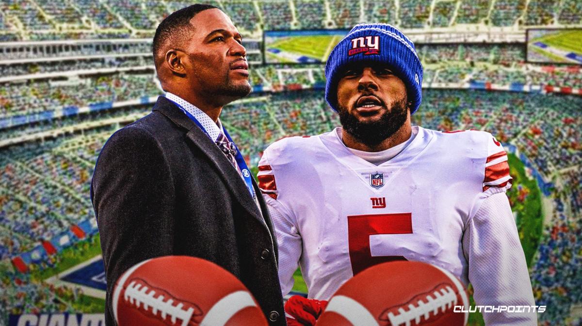 giants, michael strahan, kayvon thibodeaux, giants kayvon thibodeaux, giants michael strahan