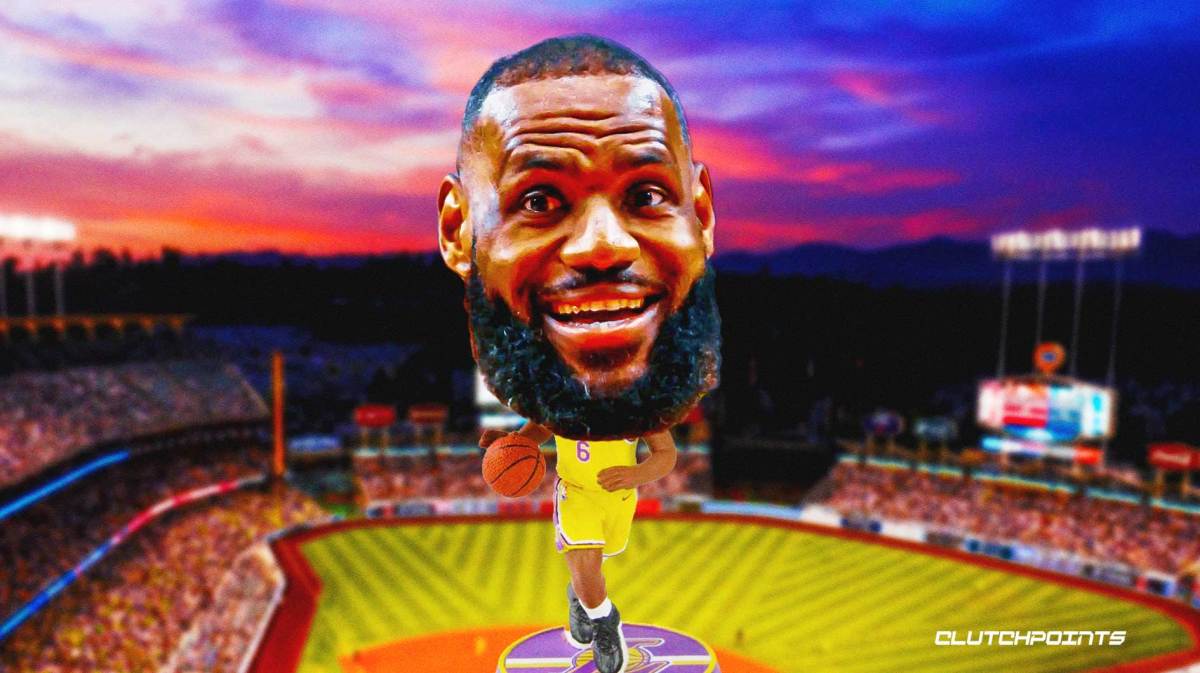 lakers, dodgers, lebron james, lebron james bobblehead, dodgers lebron