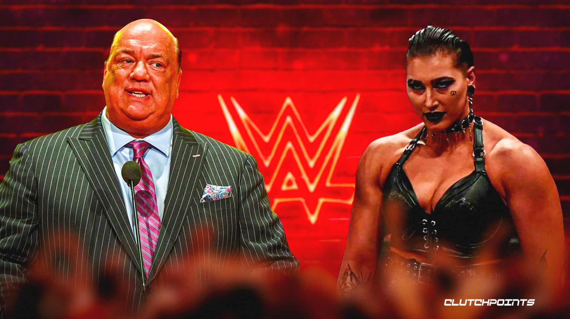 WWE Paul Heyman Believes The Fed Is Primed For Another Women S Revolution   Paul Heyman Next To Rhea Ripley 