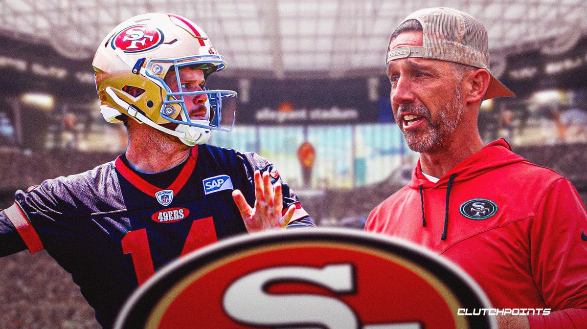 Sam Darnold, Kyle Shanahan, Trey Lance, Brock Purdy 49ers