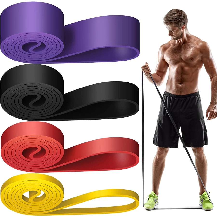 Alllvocles  resistance band set - Multi-colored on a white background.
