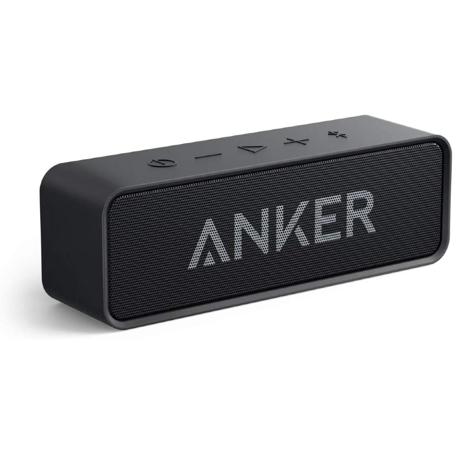 Anker Soundcore Bluetooth Speaker with IPX5 Waterproof - Black colored on a white background.