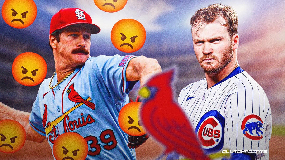 Cardinals pitcher Miles Mikolas reacts to ejection over throwing at Cubs'  Ian Happ after Willson Contreras injury