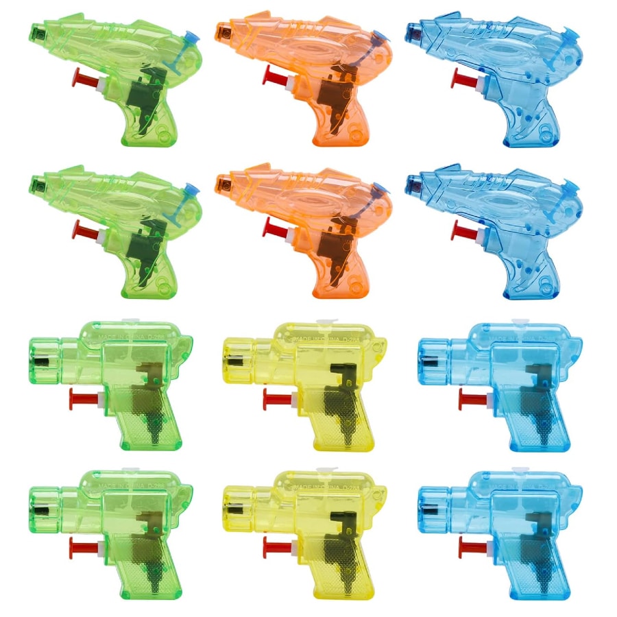 CleverZone Squirt Guns - 12 pack on a white background.