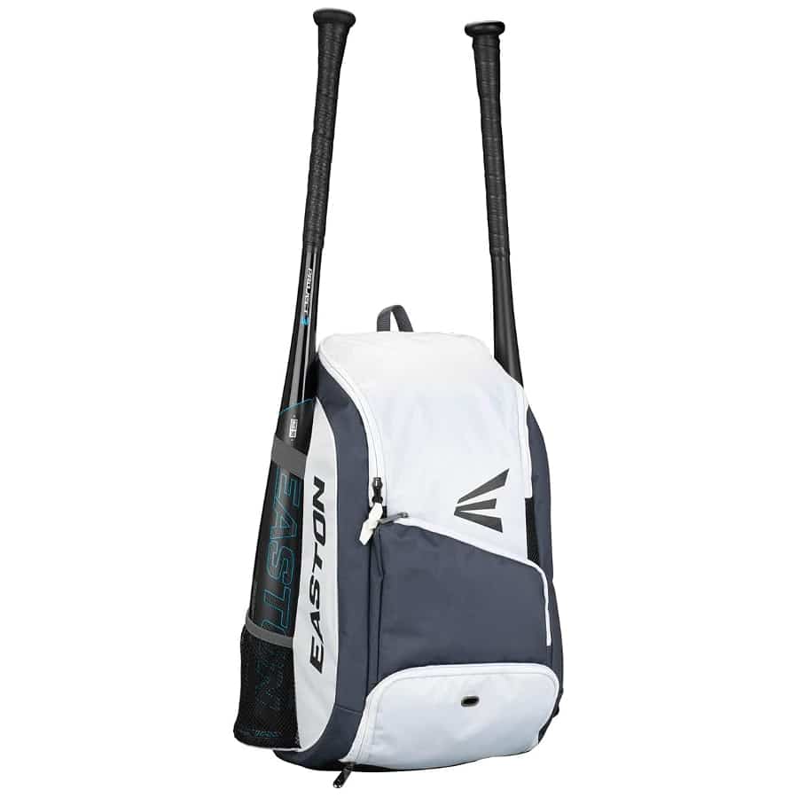 Easton Game Ready Backpack - White/Navy colorway on a white background.