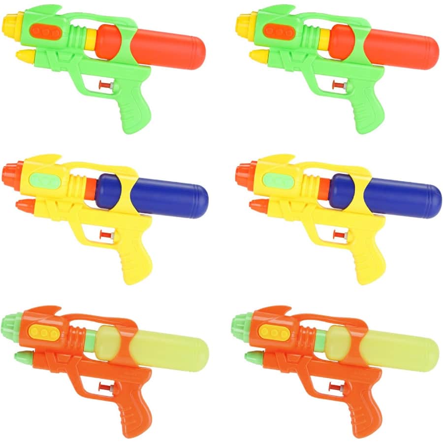 Fun-Here Water Guns 9 Inch - 6 Pack on a white background.