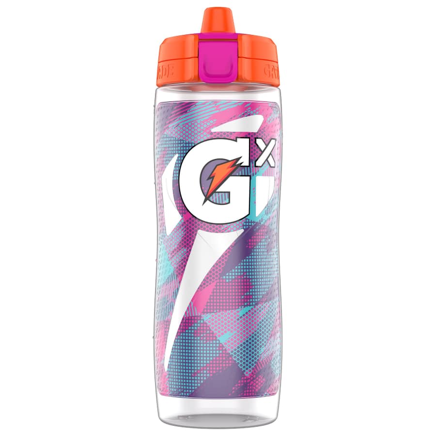 Gatorade Gx 30 oz. Water Bottle - Glitched berry colorway on a white background.