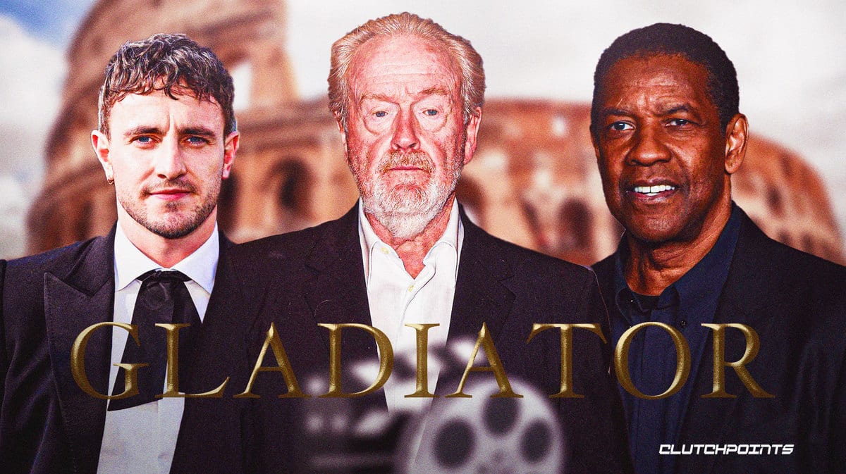 Paul Mescal, Ridley Scott, Denzel Washington, Gladiator, Colosseum