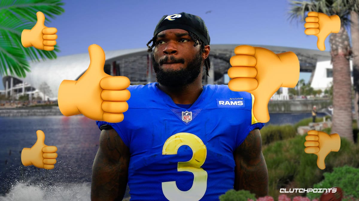 Rams, NFL training camp. Cam Akers