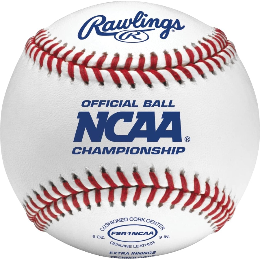 Rawlings Flat Seam NCAA Collegiate League Baseballs - 12 count on a white background.