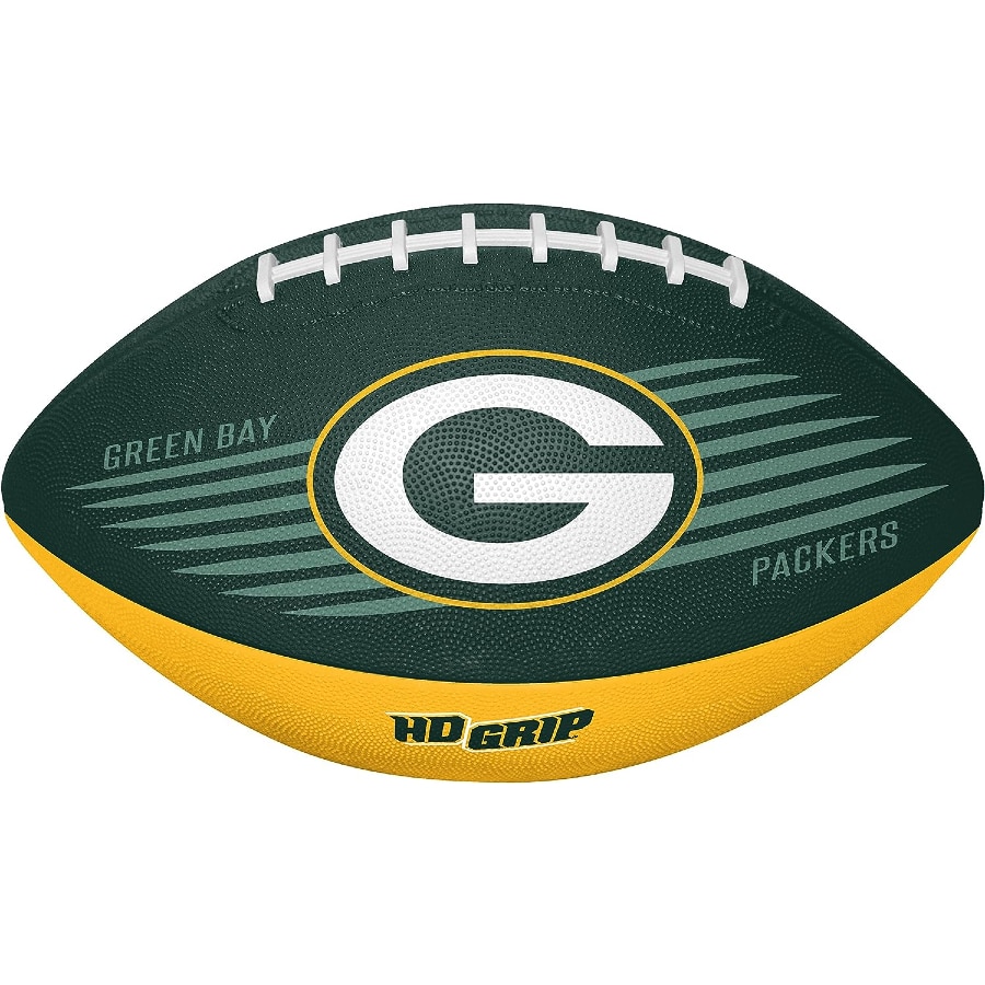 Rawlings NFL Downfield Youth Football packers logo on a white background.