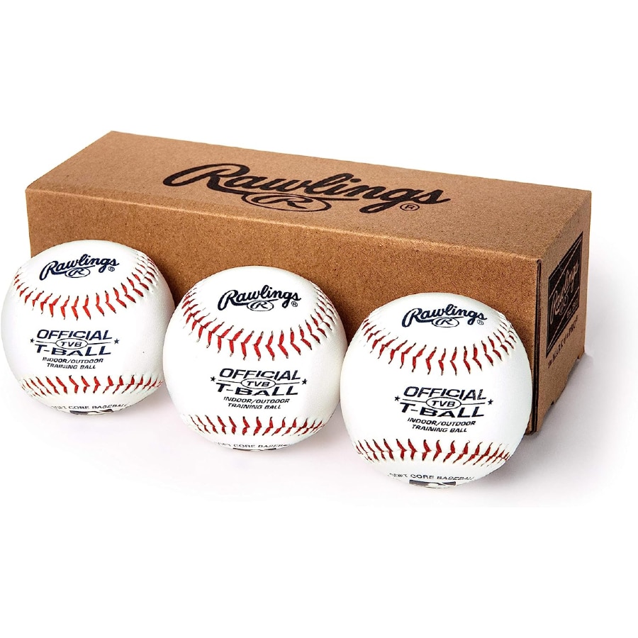 Rawlings Official T-Balls TVB - 3 count on a white background.