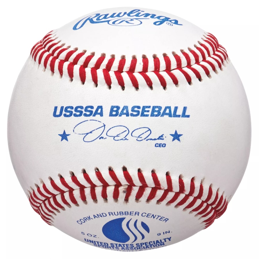 Rawlings ROLB1 Official USSSA Baseball on a white background. 